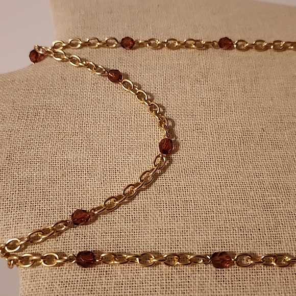 Joan Rivers Goldtone Chain and Amber Beaded Lanyard (for glasses) - Picture 3 of 3